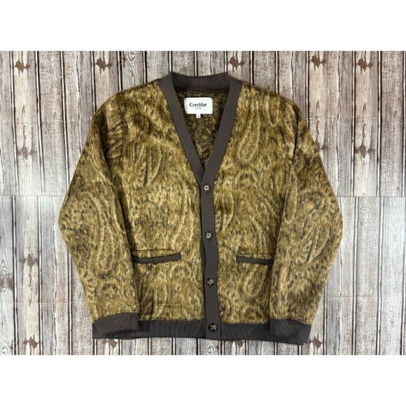CORRIDOR NYC Opus Brushed Paisley Jacquard Knitted Cardigan Size M NWT mspr $350 - Picture 1 of 8